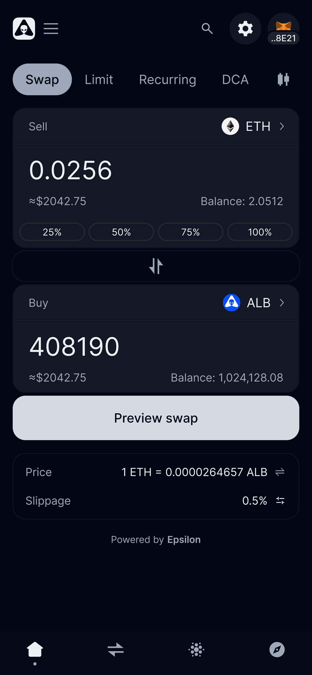 Alien Base - Base-native DEX - Farcaster Mini Apps screenshot